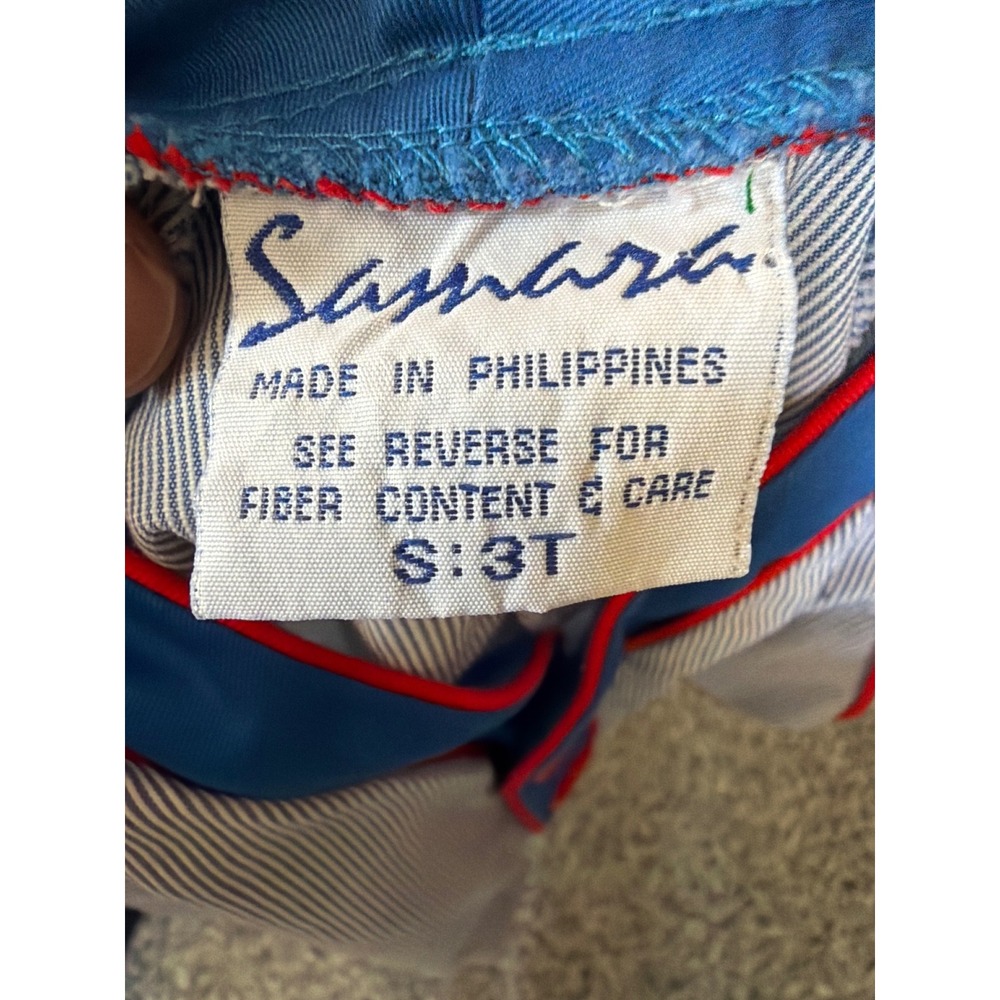 Vintage Samara Toddler Baseball Romper Blue Seersucker Puppy Dog 3T - Picture 3 of 4